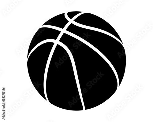 Basketball ball icon, Basketball ball silhouette vector, Black basketball symbol. Vector illustration