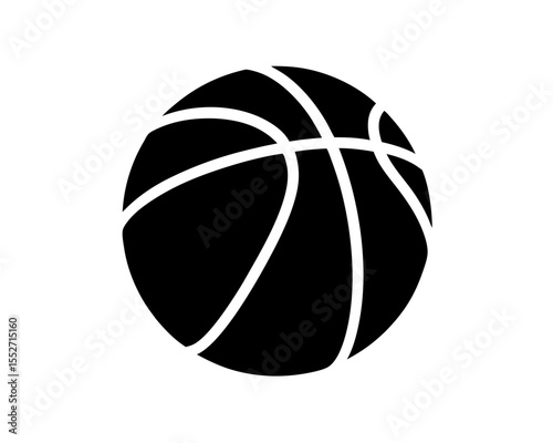 Basketball ball icon, Basketball ball silhouette vector, Black basketball symbol. Vector illustration