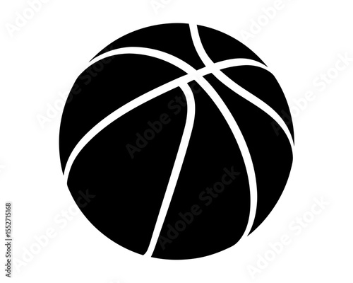 Basketball ball icon, Basketball ball silhouette vector, Black basketball symbol. Vector illustration