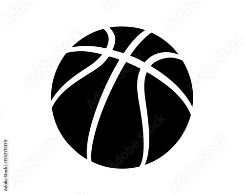 Basketball ball icon, Basketball ball silhouette vector, Black basketball symbol. Vector illustration