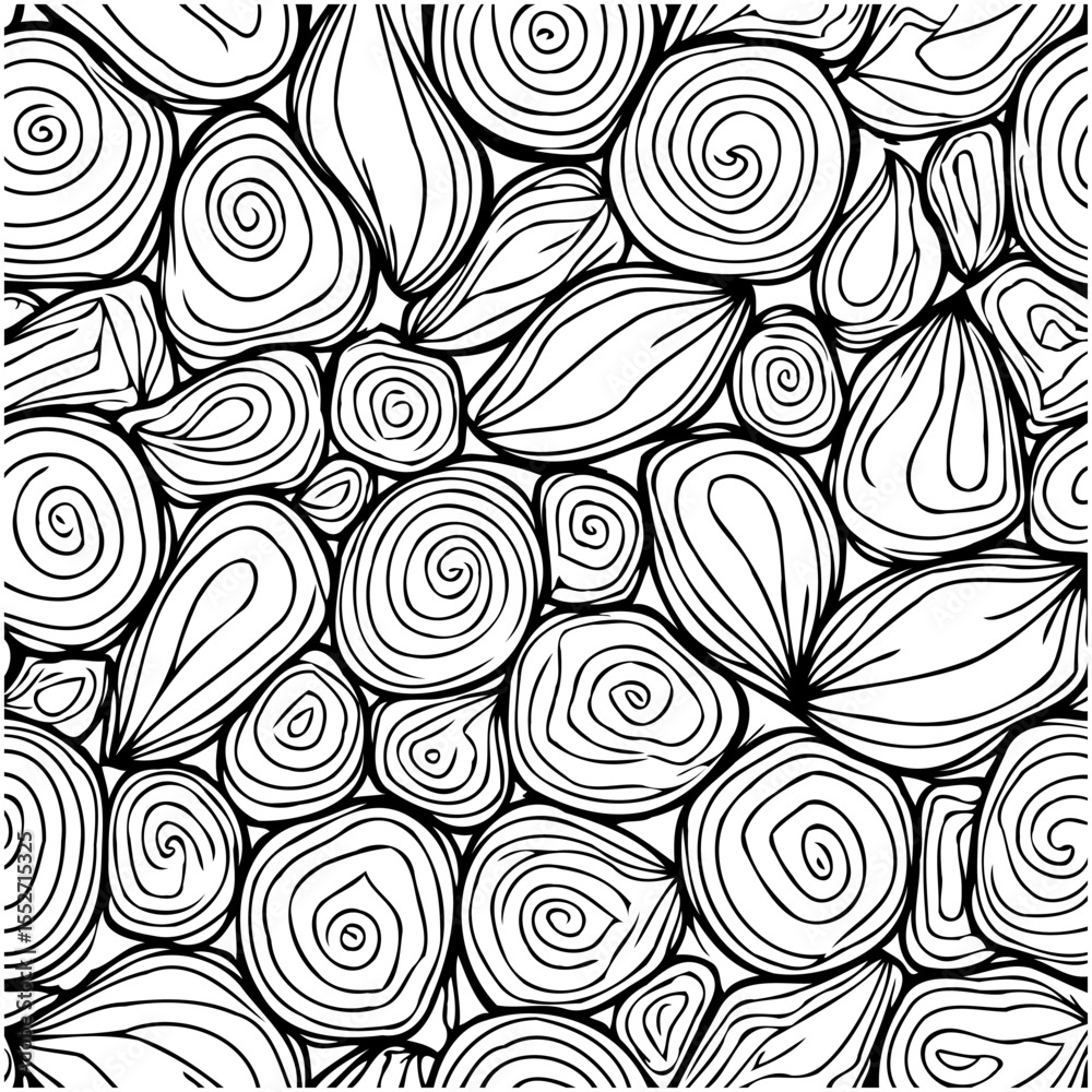 Fototapeta premium Abstract seamless pattern with hand-drawn circles and organic shapes design
