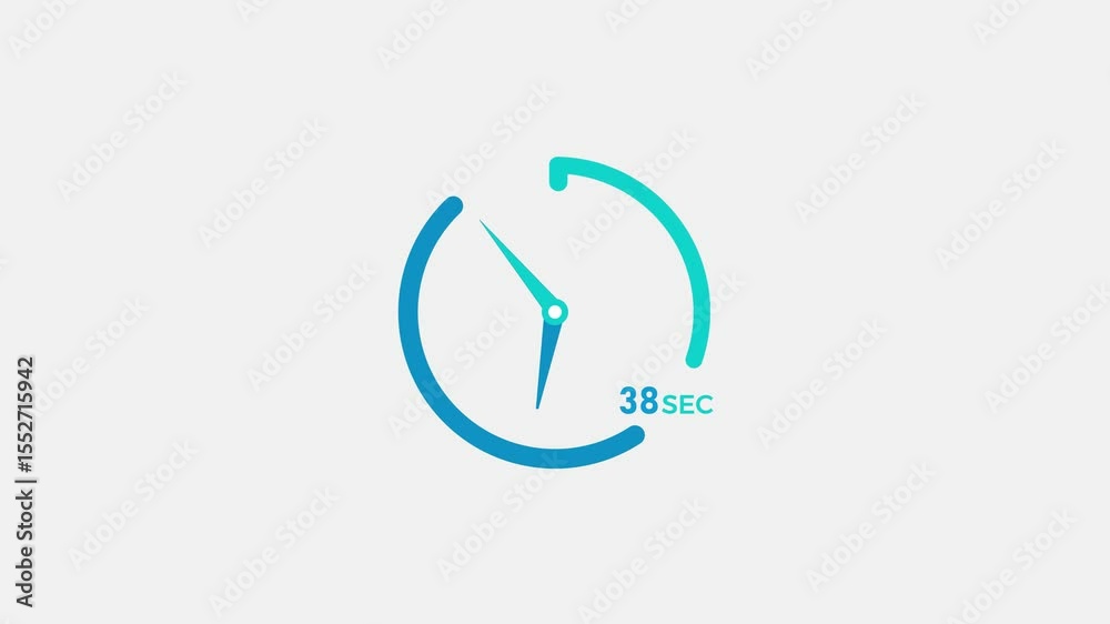 38 Seconds timer clock icon modern design animation 4k video. 38 Seconds timer clock icon modern design animation 4k video.