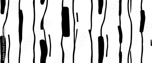 Abstract black and white vector illustration featuring thin, straight and diagonal lines in a random, grunge-inspired geometric pattern. The design should have a minimal.