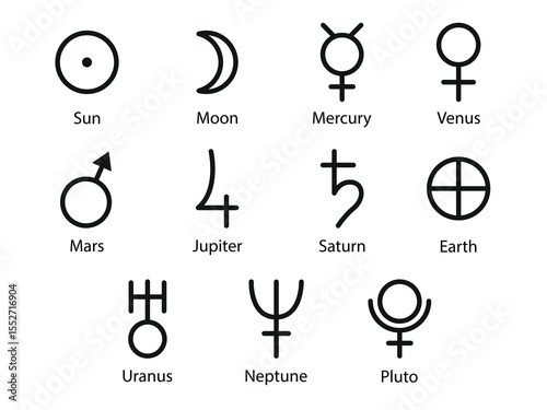 Symbol of planets solar system. vector illustration