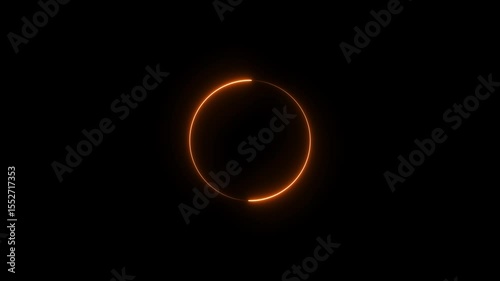 Neon yellow color circle loading icon background animation 4k video. Glowing neon circle icon background.