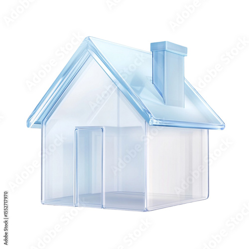 Transparent house model home design architecture building illustration