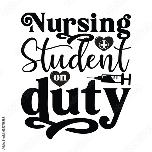 nursing student on duty, nurse svg design..