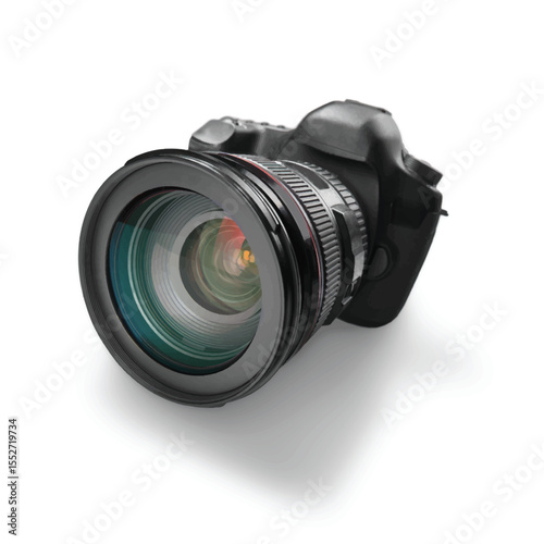 Colorful DSLR Vector Camera For National Photography Camera Day
