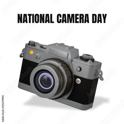 Celebrate photography with this eye-catching vector of colorful vintage cameras for National Camera Day. Ideal for posters, social media, blogs, and photography-themed projects. EPS file allows full c