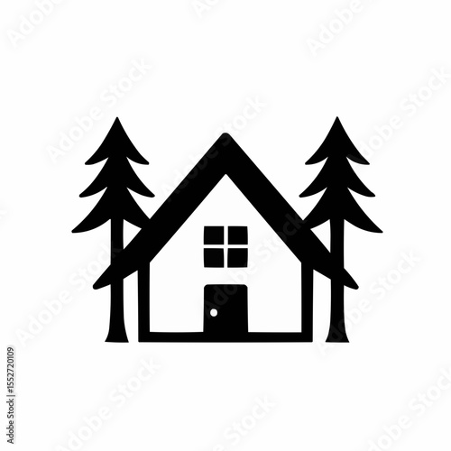 Vector illustration of a house icon, a residential building symbol perfect for real estate and architectural design