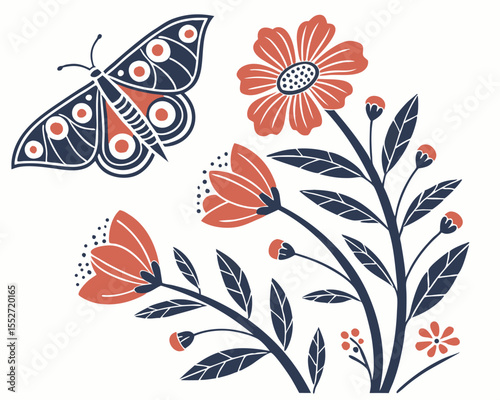 Vector seamless pattern with leaves and curls. Monochrome abstract floral background. Stylish monochrome texture.cool, curl, doodle, dot, elegant, graphic, grey, minimal, ornament, ornate, print, 