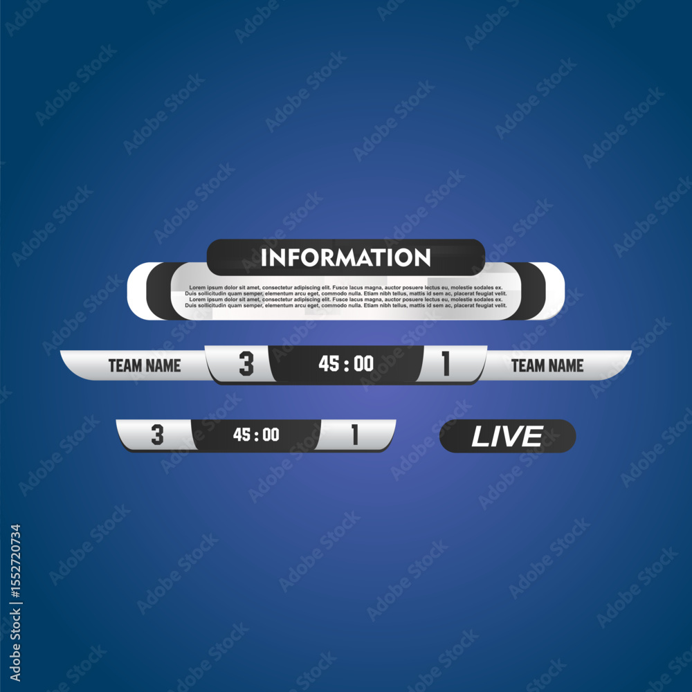 Fototapeta premium Broadcast vector Design Sport on screen graphic