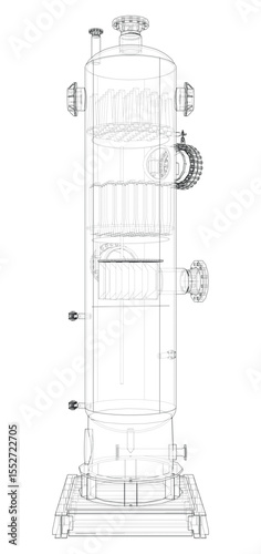 Industrial tank. Vector rendering of 3d