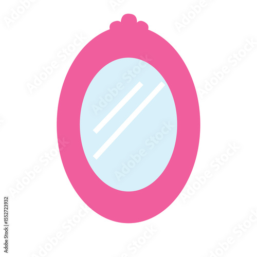 Elegant Mirror Glass Stylized and Editable Vector Illustration for House Appliances Design Theme.