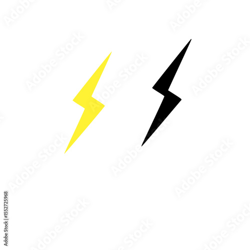 Lighting bolts flat emoji style icon representing electricity, energy ,and power concepts.