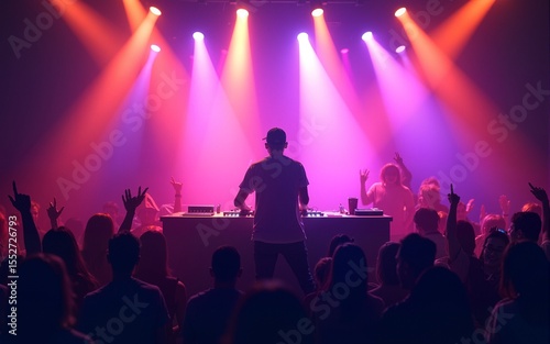 Colorful neon background dj night club party wave musically style theme abstract music festive illustration. High quality