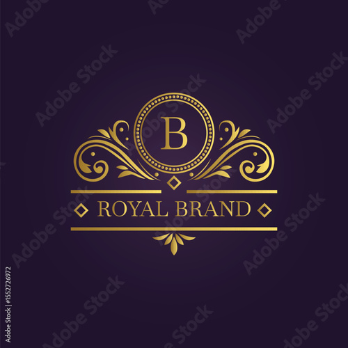 Golden B Monogram Royal Brand Logo