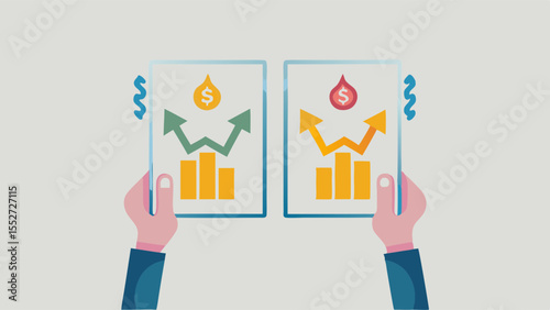 Financial Charts Investment Growth And Risk Stock Market Analysis Business Trends Earning Reports