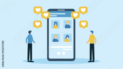 Social media engagement concept people connecting networking online likes digital interaction