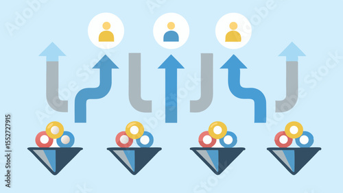 Funnel Chart Showing Lead Conversions and Customer Journey Business Strategy Sales Process Marketing