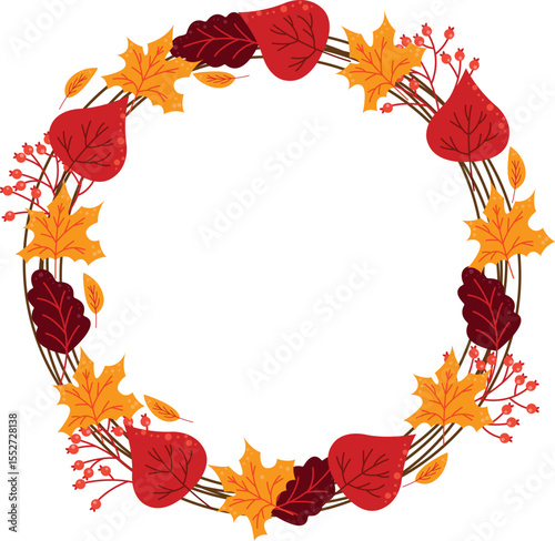 Wreath with autumn leaves