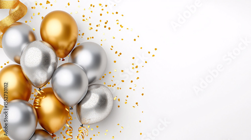 Wallpaper Mural Elegant Gold and Silver Balloons Celebration Party Decor Torontodigital.ca
