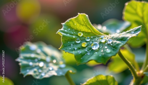 Wallpaper Mural close up artistic view of fresh ginkgo biloba leaves dripping morning dew, with glowing molecular structures that support slowing of bodily decline. Torontodigital.ca