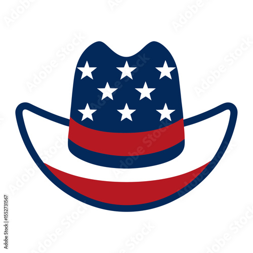 Patriotic cowboy hat with stars and stripes design