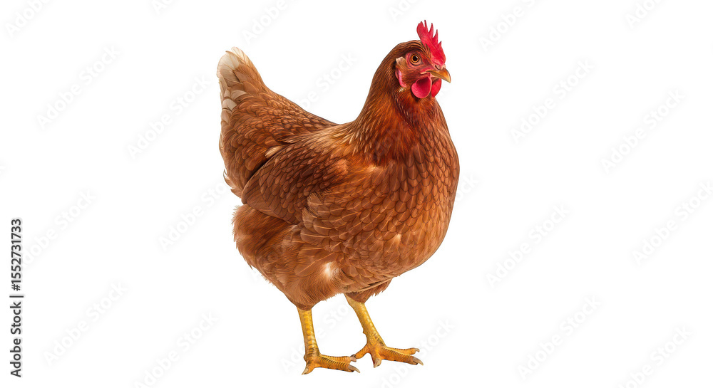 Fototapeta premium Brown Hen On Black Background