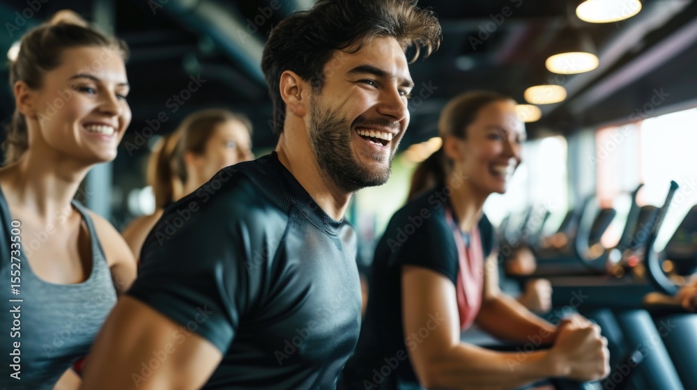 Happy people lifestyle, Group of friend workout in the gym, blurred background. Happy people lifestyle, Group of friend workout in the gym, blurred background.