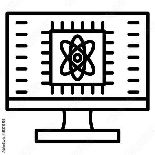 Quantum Computing Core Vector Icon