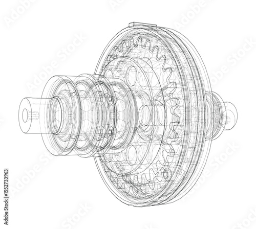 Wave Reducer. Vector illustration, 3d render