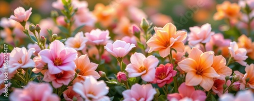 a soft pastel floral garden with clusters of freesia, rose, and orange blossom glowing gently, symbolizing their perfume ingredient importance.