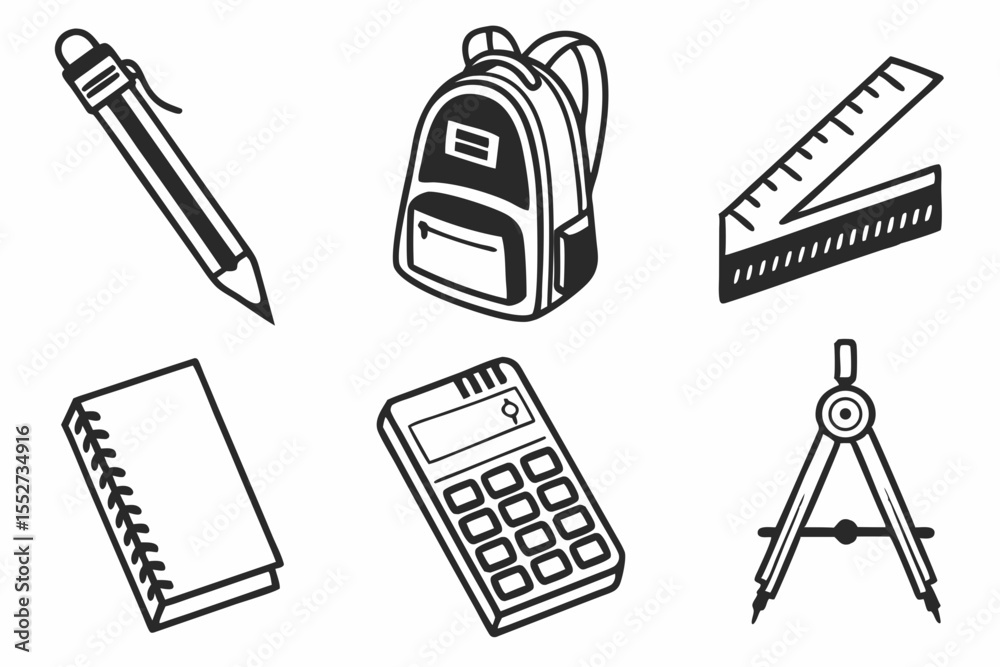 school icons set school icons set