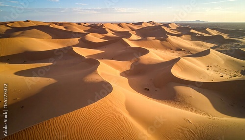 Aerial Desert Dunes Sunset Landscape - Aerial Photography