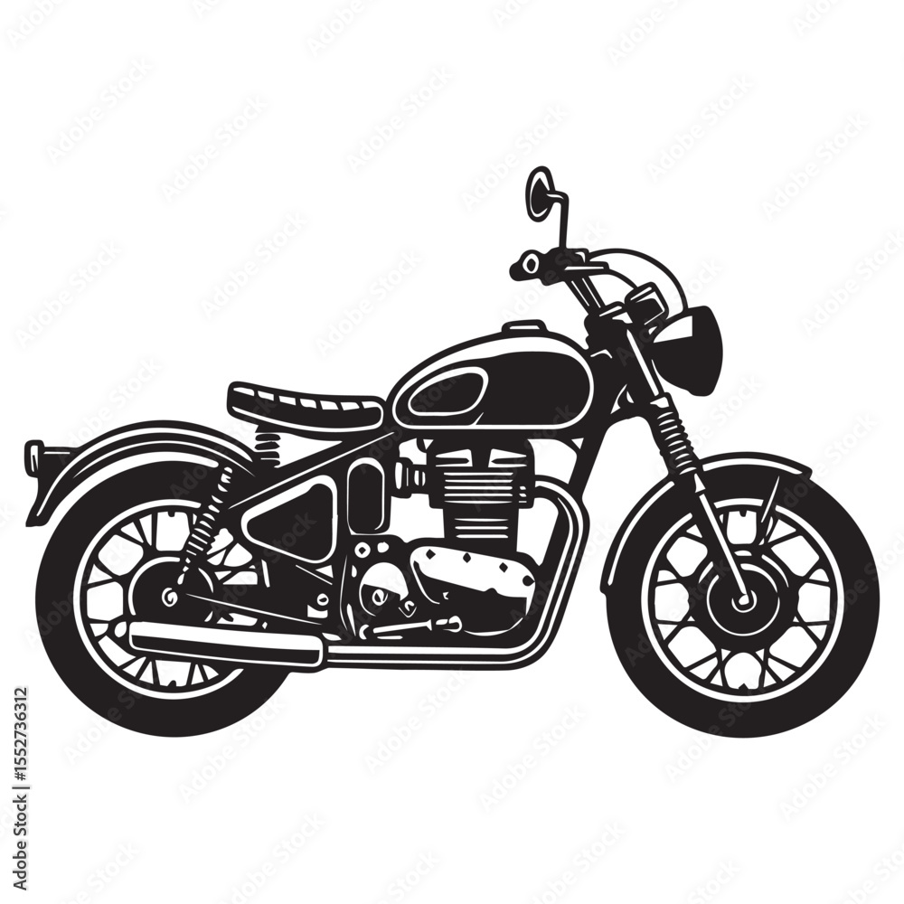 Fototapeta premium Hand Sketched Robber Bike Illustration for Merch Use