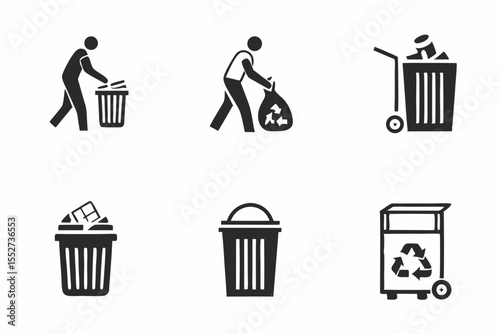 recycle bin icon set
