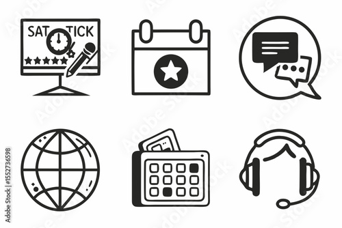 school icons set