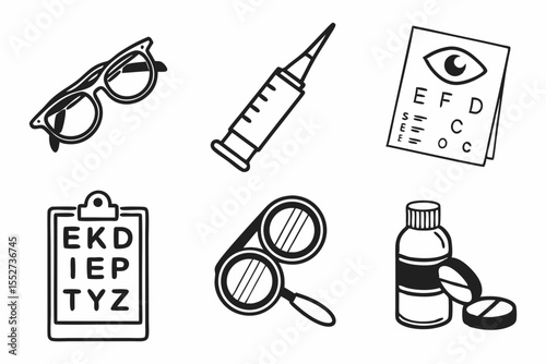 vector illustration of a set of hand drawn icons