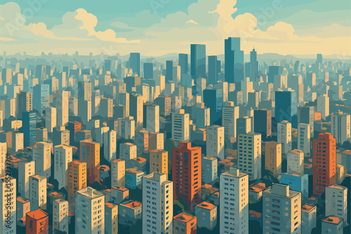 São Paulo urban skyline with apartment towers under hazy sky