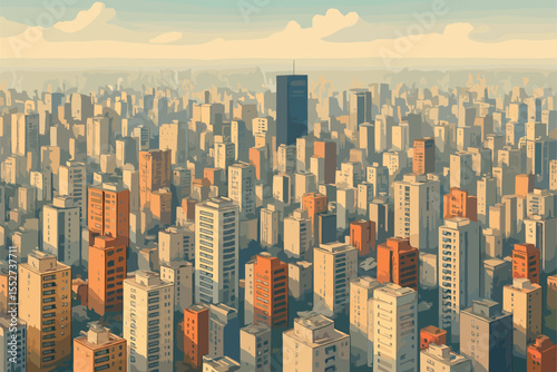 São Paulo urban skyline with apartment towers under hazy sky