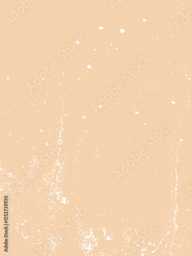 A distressed light brown background with a textured surface. It features small white spots and subtle scratch marks, giving it a worn and vintage appearance overall.