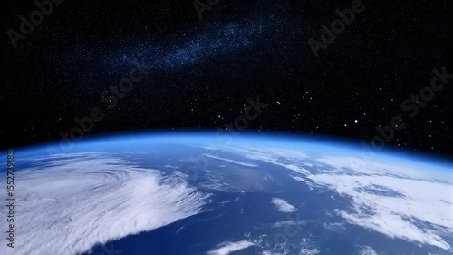Satellite orbiting Earth: A view from space
