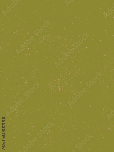 A solid fill of textured olive green with random subtle pink speckles and marks scattered throughout the surface, creating a visually interesting background.