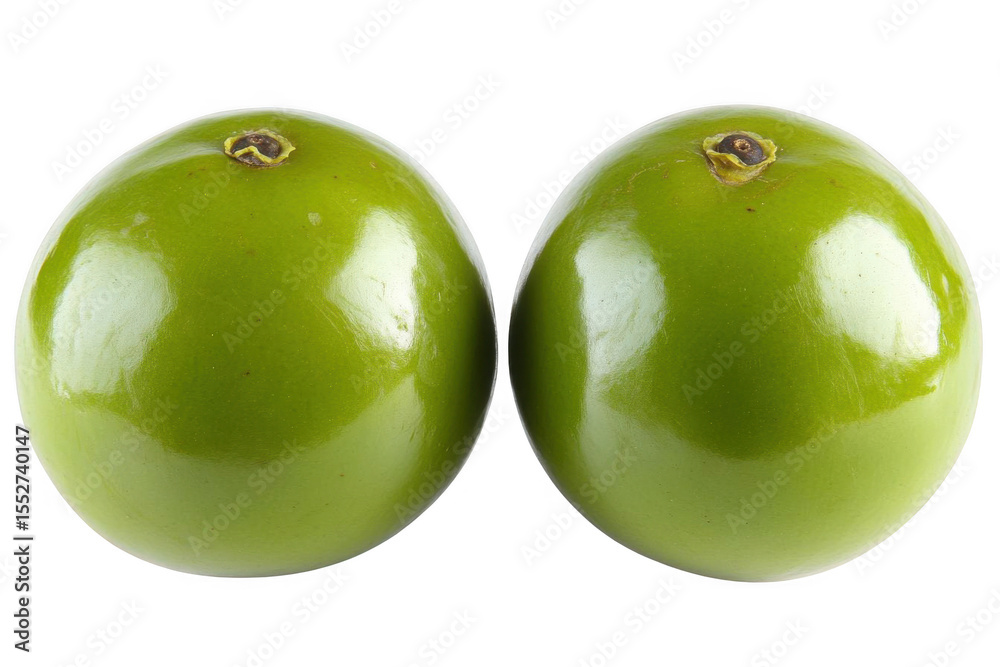 Obraz premium Two Green Calabashes Fruits On A Dark Backdrop, Healthy Nutrition concept