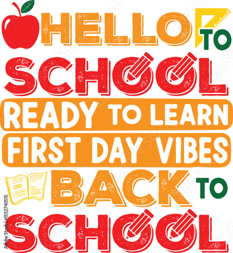 typography-based t-shirt graphic for Back to School