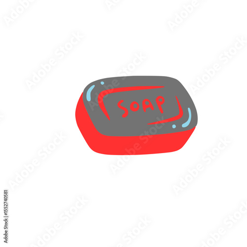 Soap hygiene flat emoji icon representing clean lines, handwashing , and health safety.