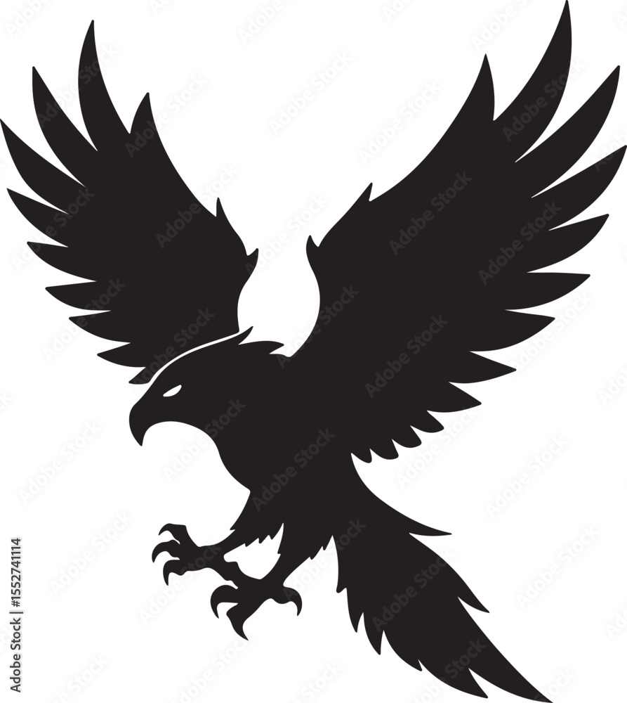 Fototapeta premium Eagle in Flight Silhouette – powerful and dynamic pose with wings spread. 