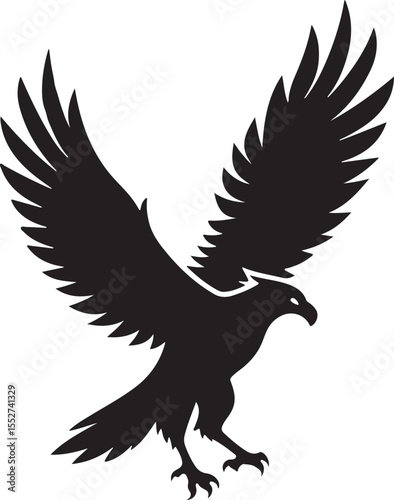 Eagle in Flight Silhouette – powerful and dynamic pose with wings spread.
