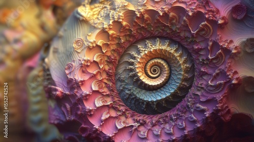 Abstract Spiral with Colorful Texture.